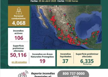 Aumentan incendios forestales activos son 106 al corte de este domingo