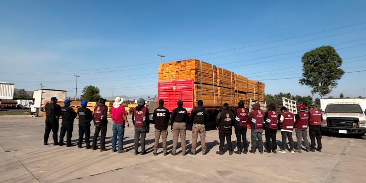 Autoridades detienen tráiler con madera en la alcaldía Tlalpan, CDMX