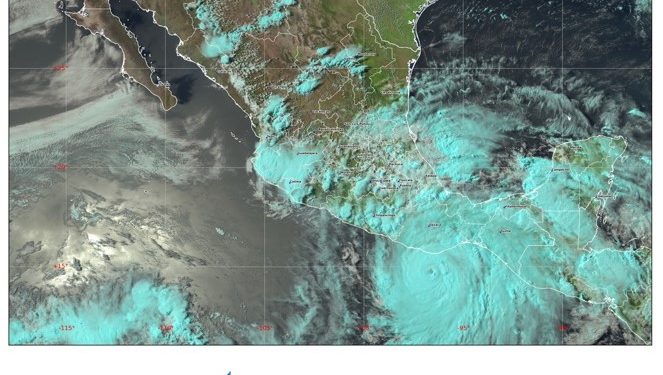 Erick es huracán categoría 3, se ubica frente a costas de Guerrero y Oaxaca