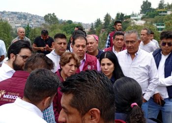 Supervisa Delfina Gómez trabajos de limpieza y desazolve de la Presa Los Cuartos en Naucalpan