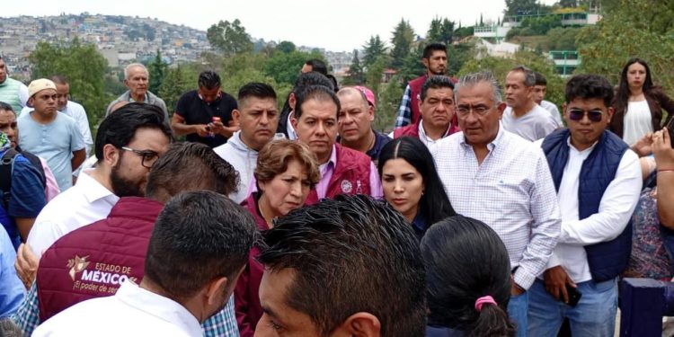 Supervisa Delfina Gómez trabajos de limpieza y desazolve de la Presa Los Cuartos en Naucalpan