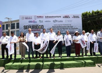 Alejandro Armenta impulsa seguridad y bienestar con rehabilitación de laterales en Recta a Cholula