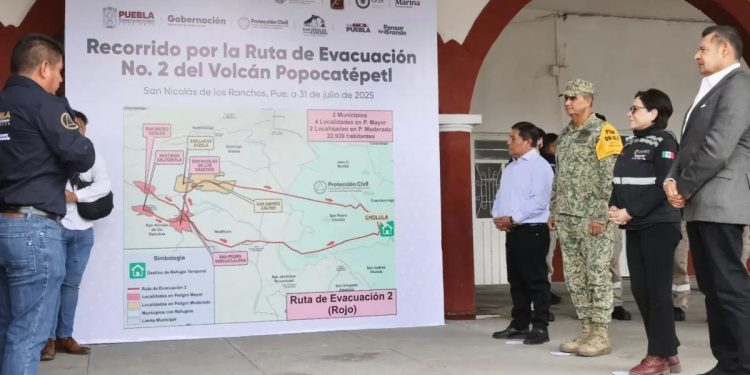 Reconoce Coordinadora Nacional de Protección Civil preparativos en Puebla por Contingencia Volcánica