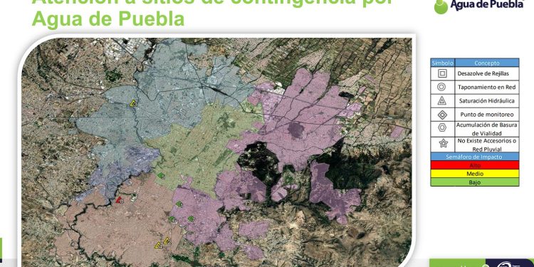 Operativo interinstitucional de respuesta inmediata mitiga riesgos por lluvias en la capital poblana