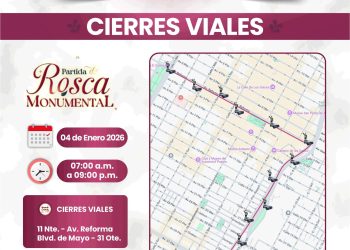 Anuncia SSC cierres viales para que poblanas y poblanos disfruten de la Rosca de Reyes Monumental en la capital