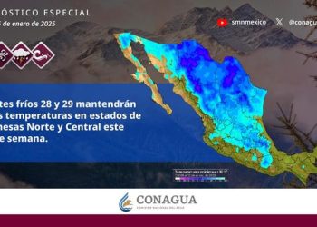 Frentes fríos 28 y 29 mantendrán bajas temperaturas en estados de las mesas del Norte y Central este fin de semana