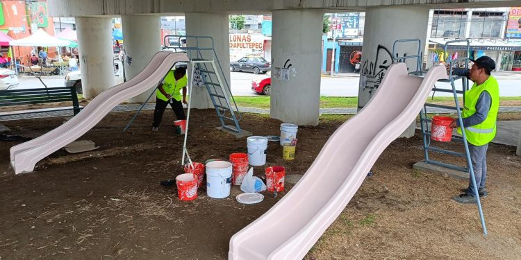Fortalece Gobierno de Pepe Chedraui mantenimiento al mobiliario urbano para espacios dignos