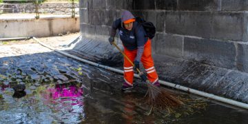 OOSL mejora imagen del Puente de Ovando con jornada de limpieza integral