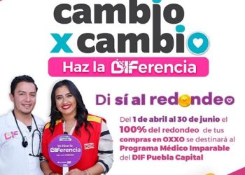 Recibe DIF Puebla Capital estafeta oficial del programa “Cambio x Cambio” de la cadena OXXO