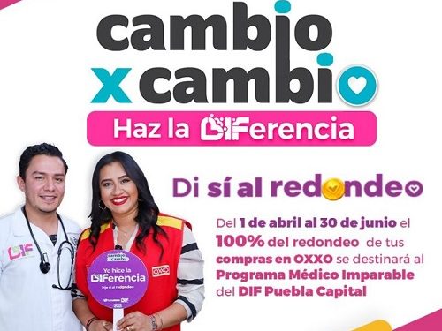 Recibe DIF Puebla Capital estafeta oficial del programa “Cambio x Cambio” de la cadena OXXO