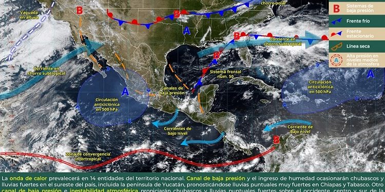 Pronóstico de lluvias para hoy 13 de mayo de 2026