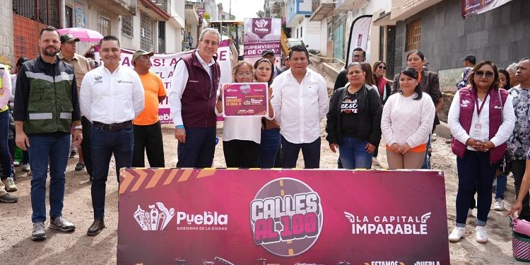 Supervisa Edil trabajos de pavimentación en la Junta Auxiliar Santo Tomás Chautla
