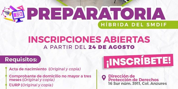 DIF Puebla Capital anuncia nueva semana de inscripciones para la Preparatoria Híbrida