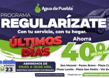Última semana para Regularizarte con ahorro del 40% en tu adeudo de agua y 100% en recargos