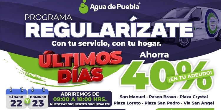 Última semana para Regularizarte con ahorro del 40% en tu adeudo de agua y 100% en recargos