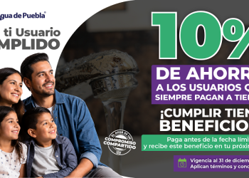 Agua de Puebla reconoce a los Usuarios Cumplidos Domésticos que están al corriente