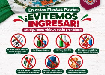 Informa gobierno de Pepe Chedraui sobre objetos restringidos para el Grito de Independencia en el Zócalo