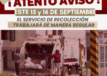San Pedro Cholula tendrá servicio de recolección de residuos sólidos este 15 y 16 de septiembre