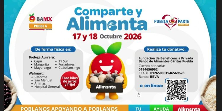 Banco de Alimentos de Puebla lanza “Alimenta 2026” y busca reunir 30 toneladas de arroz y frijol