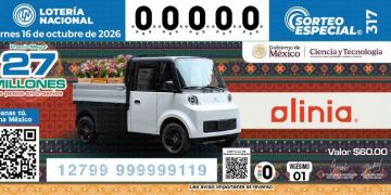 Develan billete de Lotería que reconoce al proyecto Olinia y las capacidades científicas de México