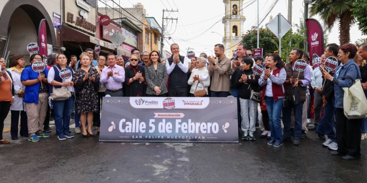 Entrega Pepe Chedraui trabajos de rehabilitación vial en San Felipe Hueyotlipan