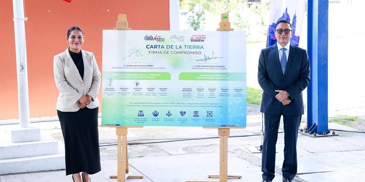 Reafirma Ayuntamiento de San Andrés Cholula compromiso ambiental con firma de la Carta de la Tierra